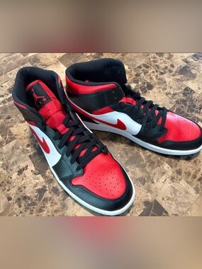 Jordan Men's High-Top Sneakers - Red Black White